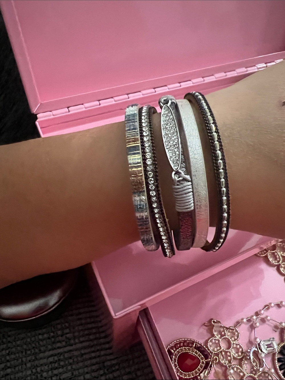 Silver Multi-Row Women's Bracelet Stack